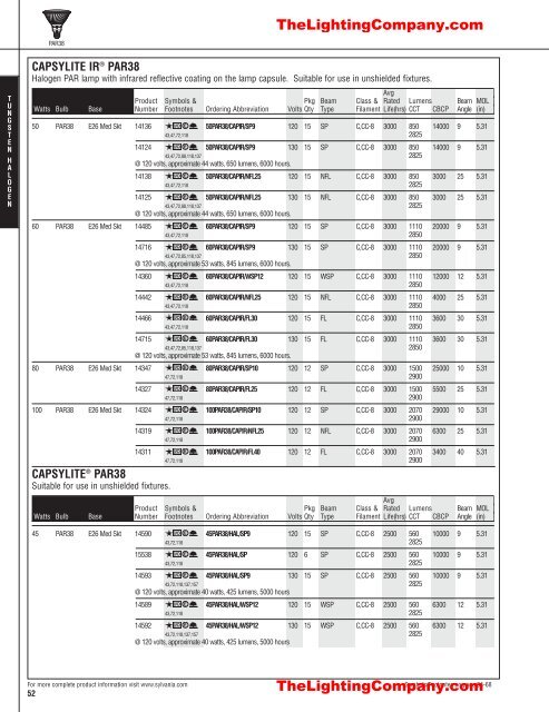 Lamp and Ballast Catalog - The Lighting Company