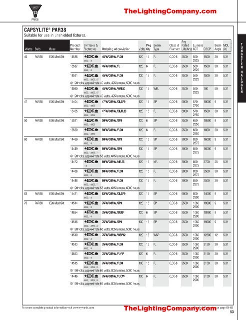 Lamp and Ballast Catalog - The Lighting Company