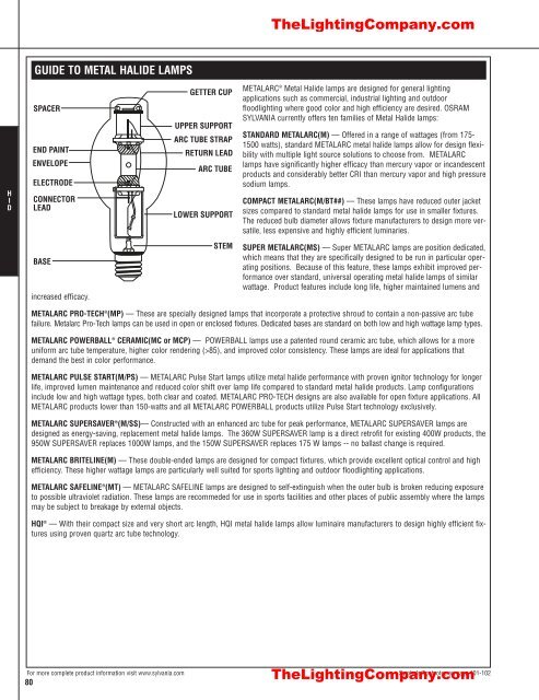 Lamp and Ballast Catalog - The Lighting Company