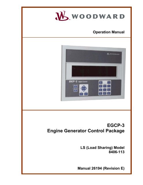 EGCP-3 Engine Generator Control Package