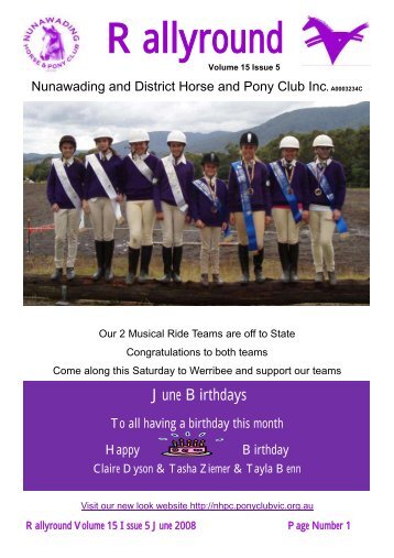 Rallyround - Nunawading and District Horse and Pony Club Inc.