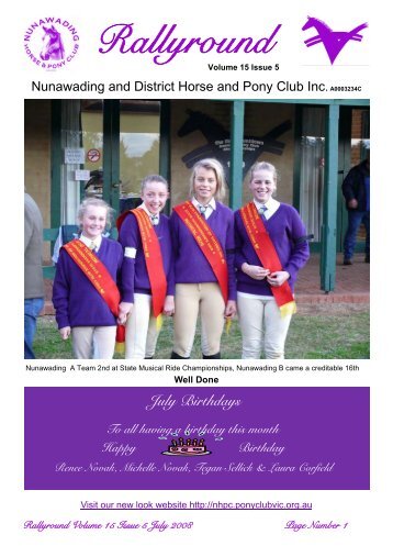 Rallyround - Nunawading and District Horse and Pony Club Inc.