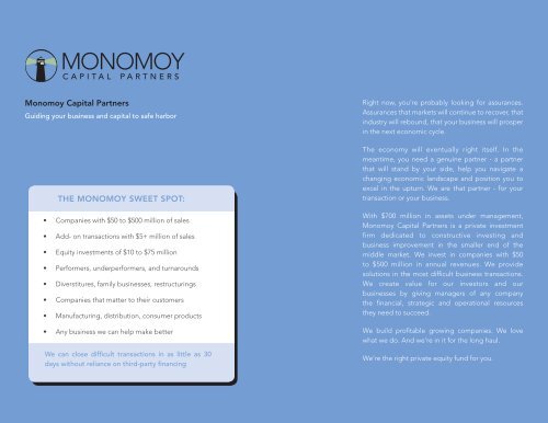 Download a PDF About Us - Monomoy Capital Partners