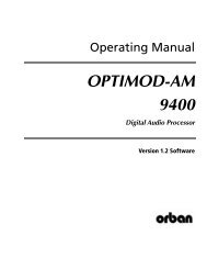 Optimod-AM 9400 V1.2 Operating Manual - Orban