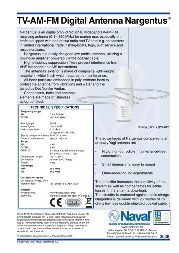 TV-AM-FM Digital Antenna Nargentus - Cordland Marine