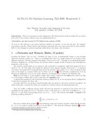 10-701/15-781 Machine Learning, Fall 2009: Homework 3