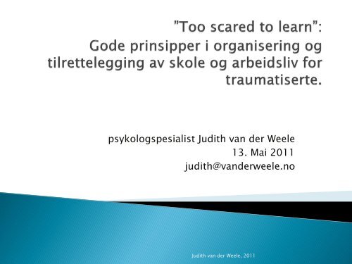 Toleransevindu - Alternativ til vold