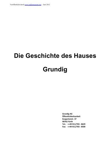 Die Geschichte des Hauses Grundig - Radio Museum