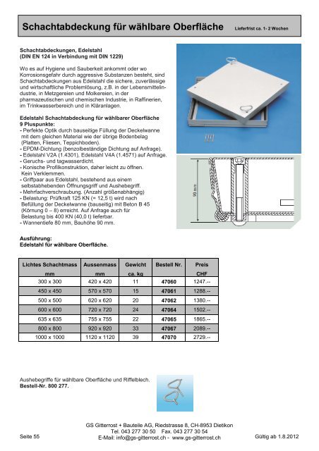 Preisliste 2012