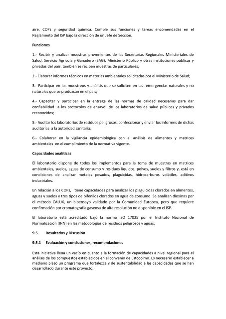 Chile â informe nacional - Centro Coordinador de Basilea | Centro ...