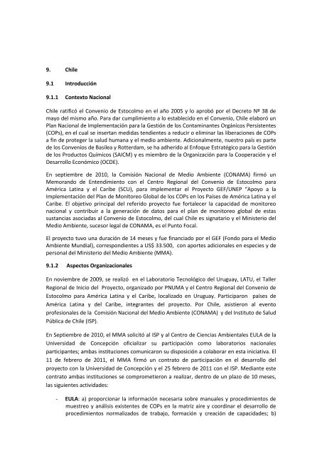 Chile â informe nacional - Centro Coordinador de Basilea | Centro ...