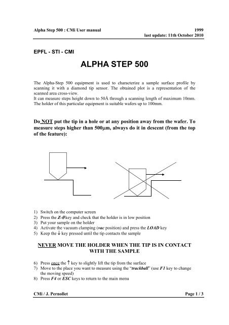 ALPHA STEP 500 MANUAL - CMI - EPFL