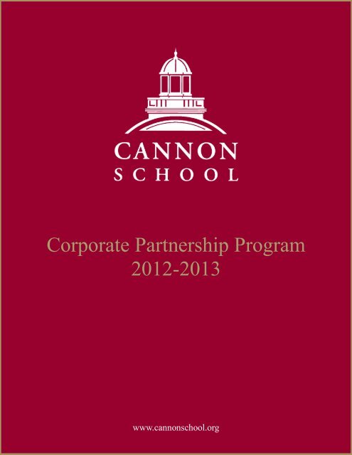 Corporate Partnership Program 2012-2013 - Cannon School