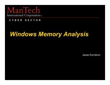 Windows Memory Analysis - Jesse Kornblum