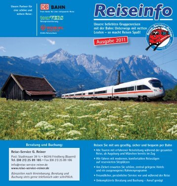 Rainer Reisen Flyer 2011.indd - Reise-Service G. Reiner, Friedberg