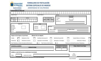 Ficha PostulaciÃ³n Ingreso Especial UV - Universidad de ValparaÃ­so