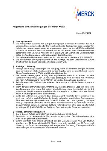 AGB Einkaufsbedingungen: deutsch - Merck KGaA