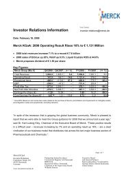 Investor Relations Information - Merck KGaA