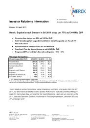 Investor Relations Information - Merck KGaA