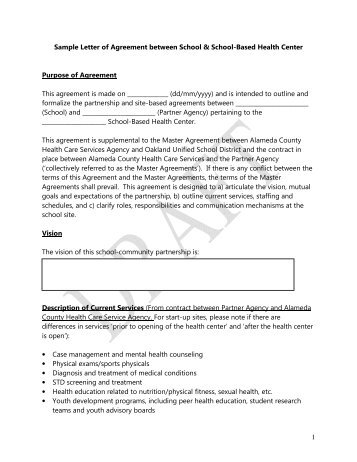 sample letter of agreement for services