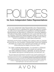 for Avon Independent Sales Representatives