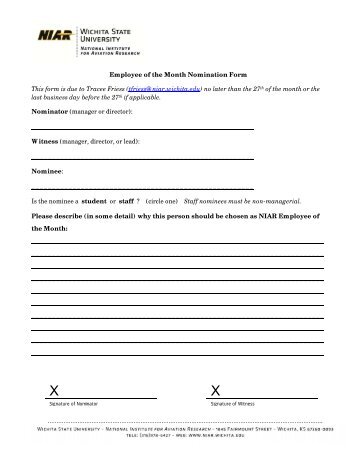 employee of the month nomination form template
