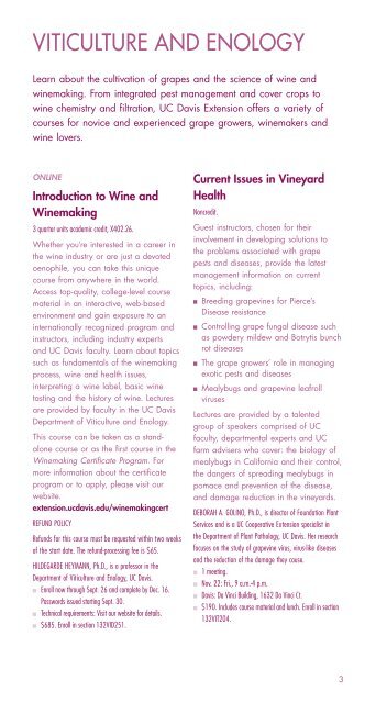 Winemaking & Viticulture - UC Davis Extension