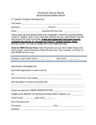 SBMS Community Service Record - Santa Barbara Middle School