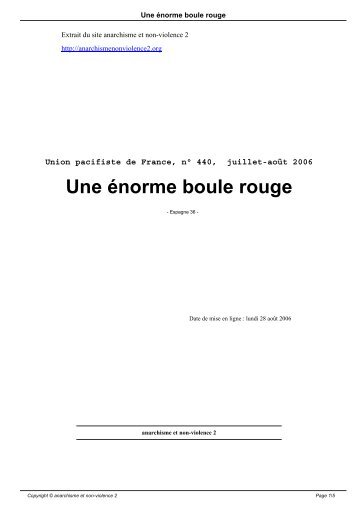 Une Ã©norme boule rouge - Anarchisme et non-violence 2