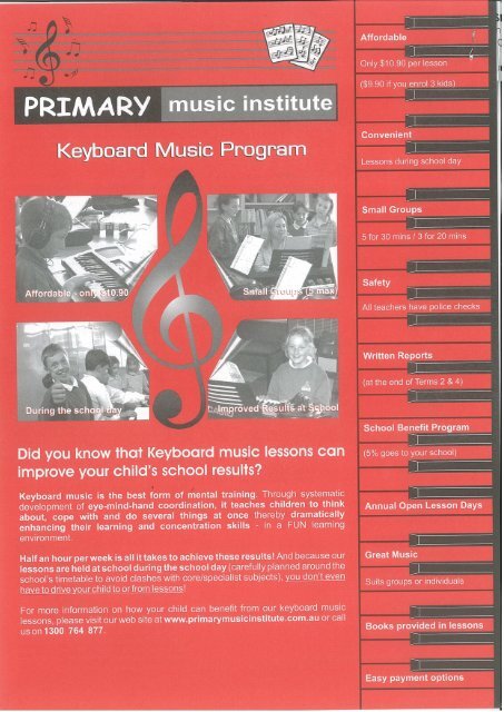 Primary Music Institute Keyboard Program - Seabrook Primary School