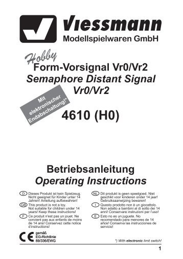 Form-Vorsignal Vr0/Vr2 Semaphore Distant Signal Vr0/Vr2 4610 (H0)