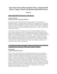 Interactions between Representation Theory, Quantum Field Theory ...