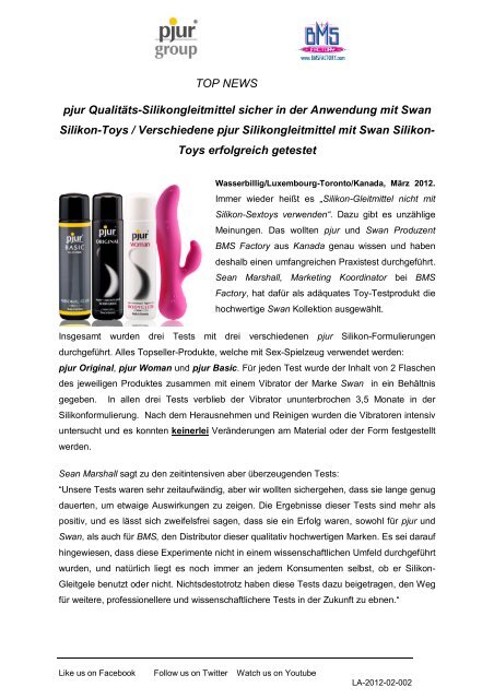 pjur_pm_erfolgreicher Praxistest pjur Silikon glide & Swan Silikon toys