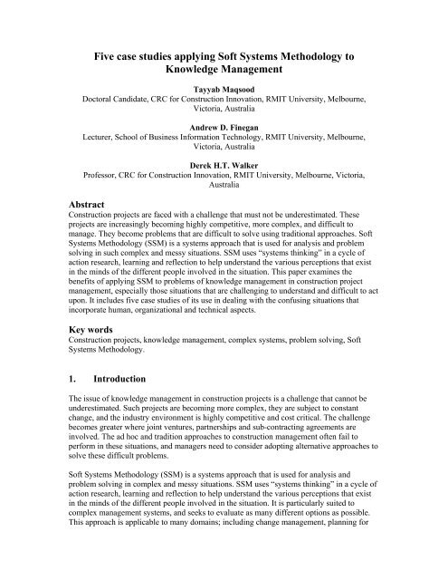 Soft systems methodology case study picture