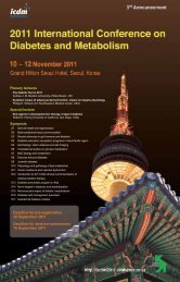 3 rd Announcement - 2011 International Conference on Diabetes ...