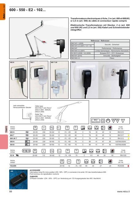 Elektronische Transformatoren - Relco