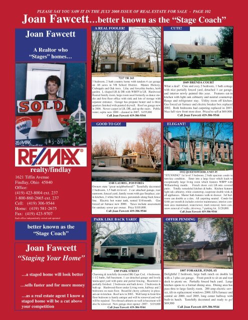 RE/MAX Realty/Findlay-JOAN FAWCETT - Youngspublishing.com