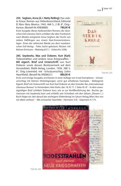 ROTES ANTIQUARIAT Katalog Herbst 2010 Kunst und Literatur