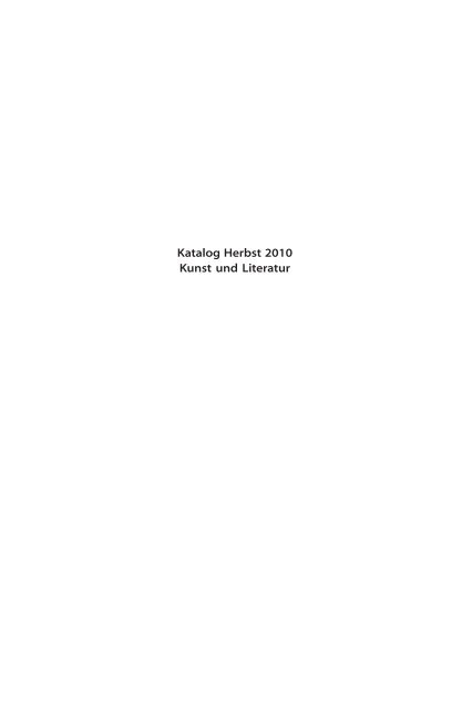 ROTES ANTIQUARIAT Katalog Herbst 2010 Kunst und Literatur