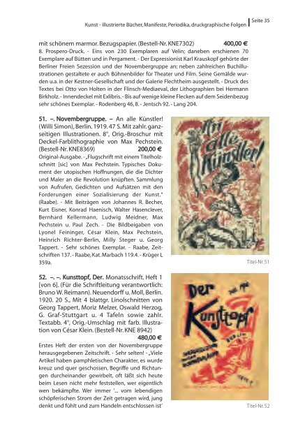 ROTES ANTIQUARIAT Katalog Herbst 2010 Kunst und Literatur