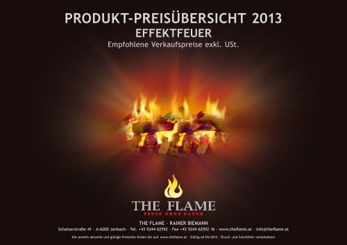 produkt-preisÃƒÂ¼bersicht 2013 effektfeuer - The Flame