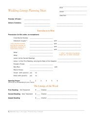 Wedding Liturgy Planning Sheet - The Cathedral of St. John the ...