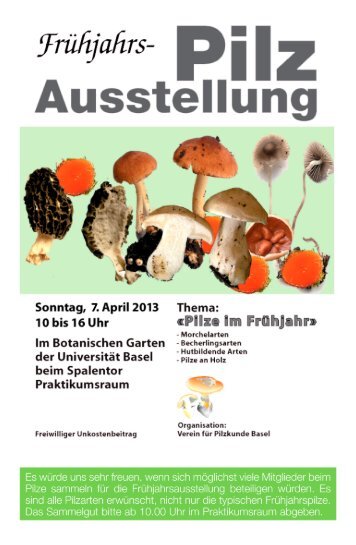 Pilz-Fundliste der Woche 37 Pilzausstellung - pilze-basel