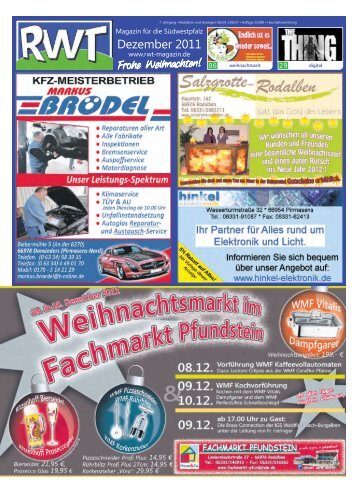 Dezember 2011 - RWT - Magazin für die Südwestpfalz