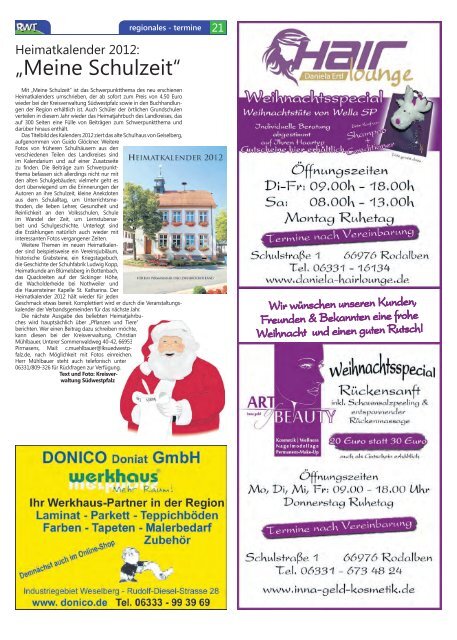 Dezember 2011 - RWT - Magazin für die Südwestpfalz