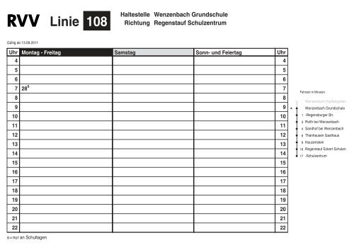 Linie 108 Haltestelle Richtung Wenzenbach Hopfengarten Regenstauf