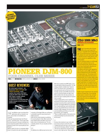 pioneer djm-800 four-channel club mixer - Pioneer Electronics