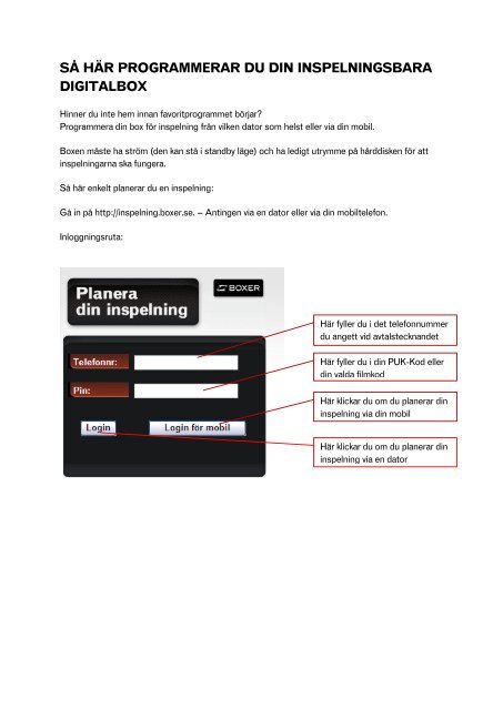 sÃ¥ hÃ¤r programmerar du din inspelningsbara digitalbox - Boxer