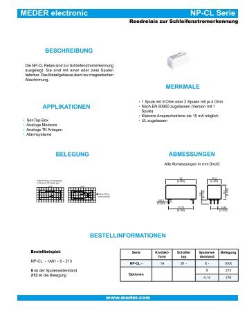 MEDER electronic NP-CL Serie