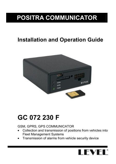 User Guide GC072 230F version 1.01 EN - Vehicle Security